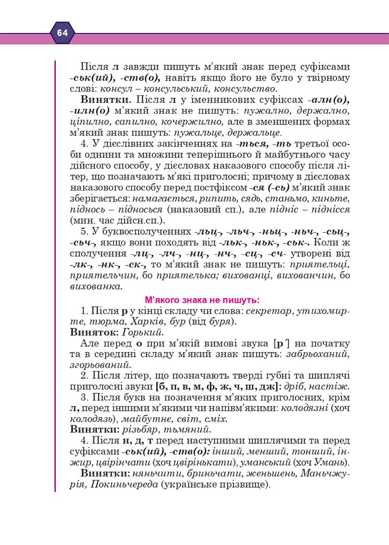 Сторінка 64 - Підручник Українська мова 10 клас Н. М. Тушніцка, М. Б. Пилип 2018