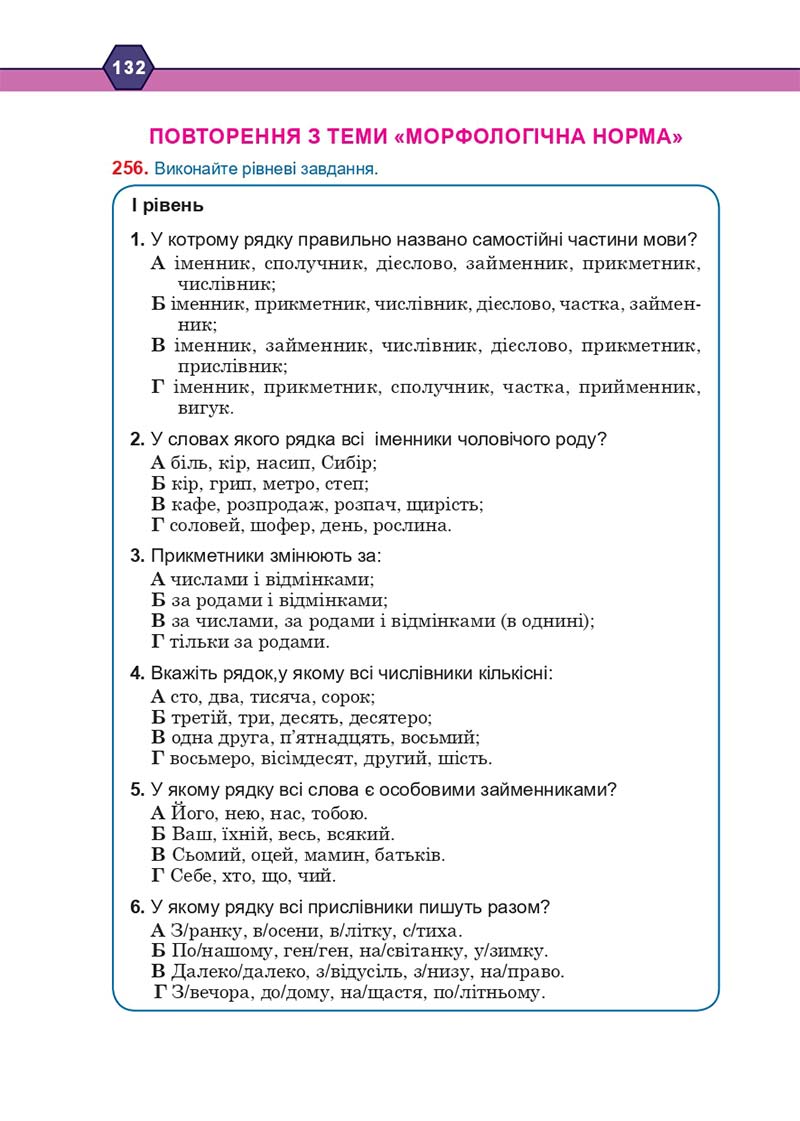 Сторінка 132 - Підручник Українська мова 10 клас Н. М. Тушніцка, М. Б. Пилип 2018