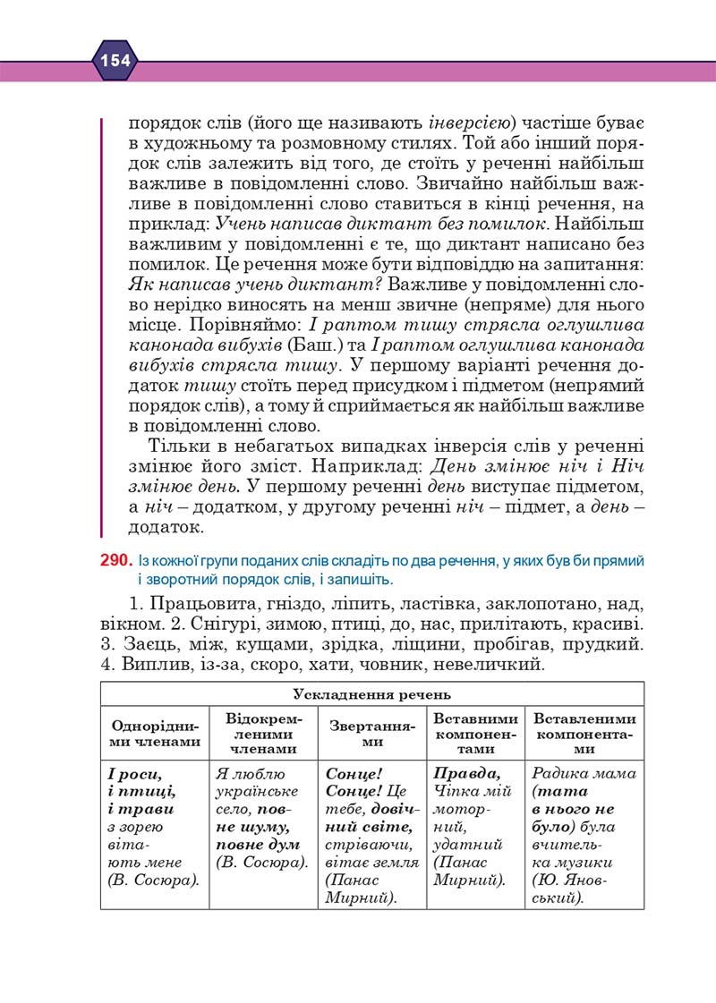 Сторінка 154 - Підручник Українська мова 10 клас Н. М. Тушніцка, М. Б. Пилип 2018