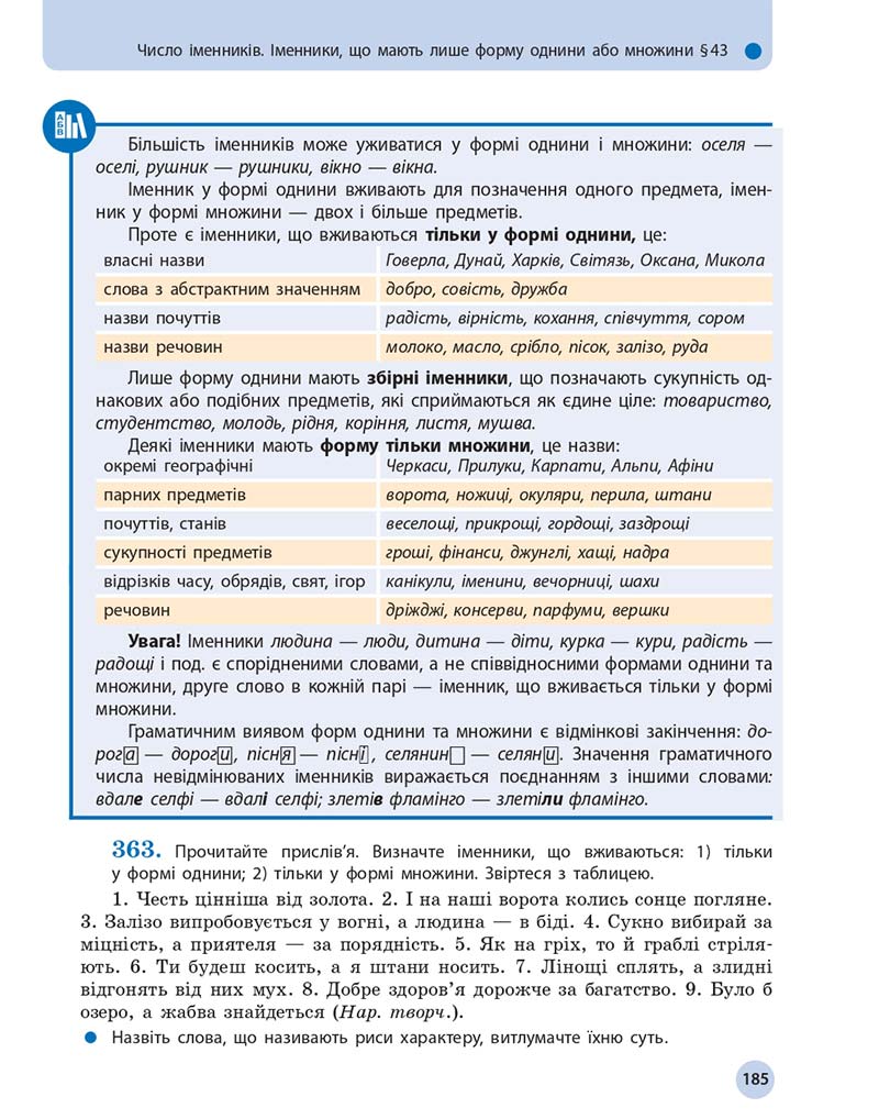 Сторінка 185 - Підручник Українська мова 10 клас Глазова О. П. 2018