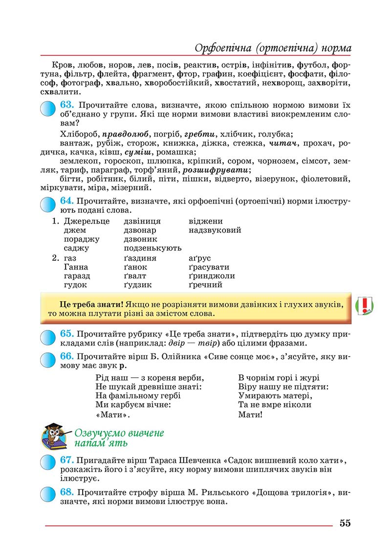 Сторінка 55 - Підручник Українська мова 10 клас Шевчук С. В. - 2018