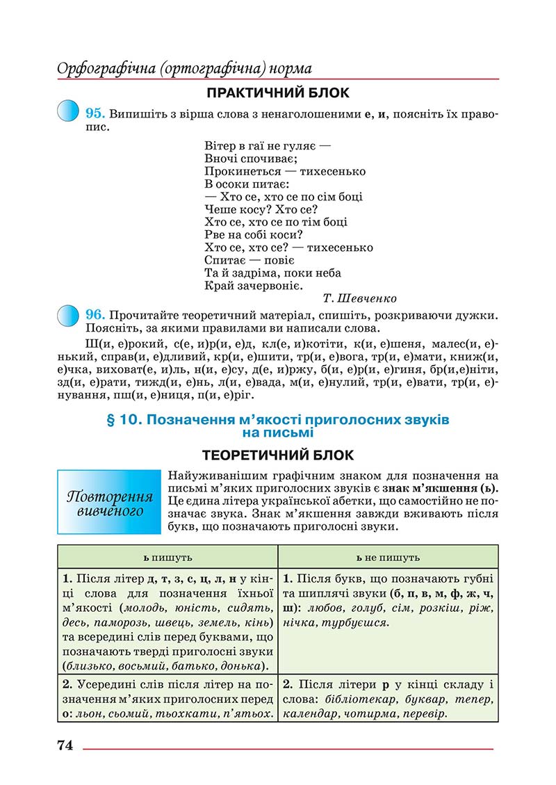 Сторінка 74 - Підручник Українська мова 10 клас Шевчук С. В. - 2018