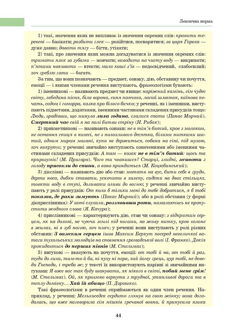 Сторінка 44 - Підручник Українська мова 10 клас І. П. Ющук 2018