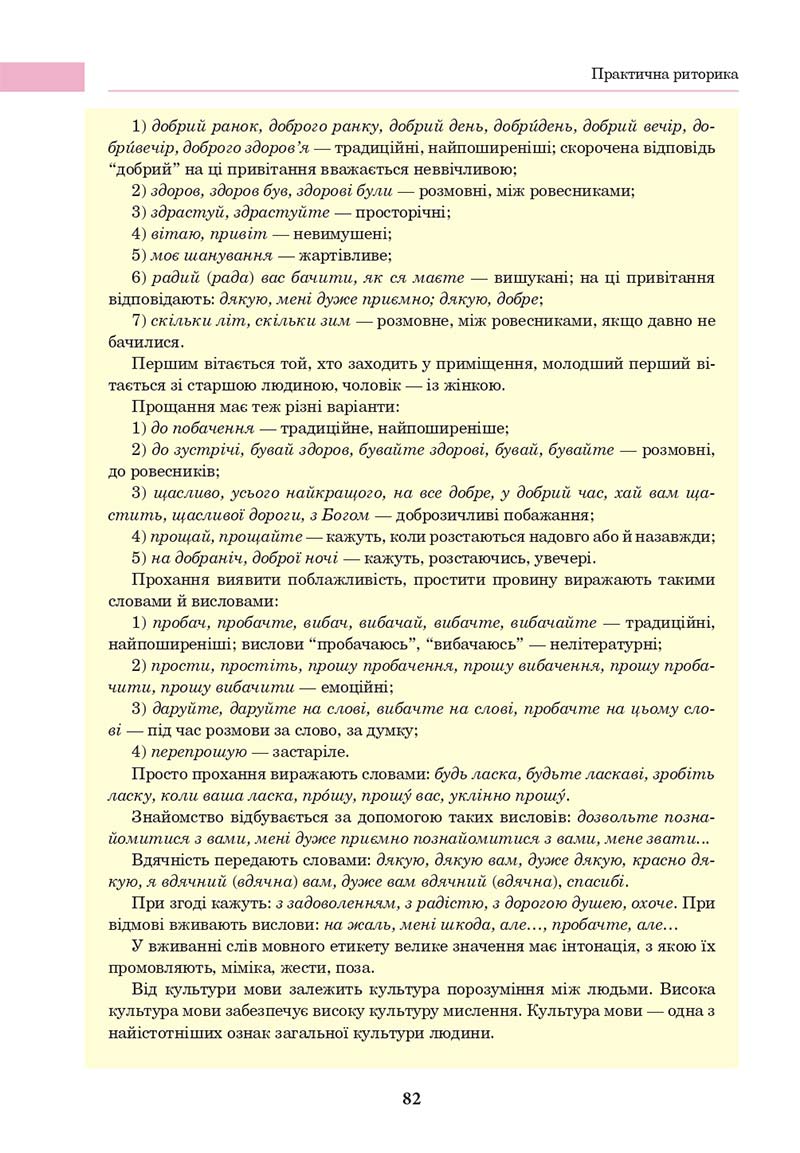 Сторінка 82 - Підручник Українська мова 10 клас І. П. Ющук 2018