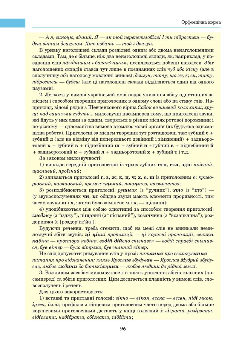 Сторінка 96 - Підручник Українська мова 10 клас І. П. Ющук 2018