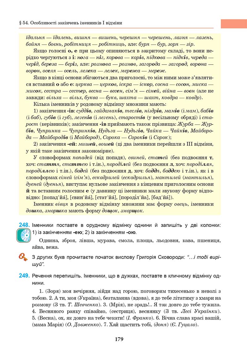 Сторінка 179 - Підручник Українська мова 10 клас І. П. Ющук 2018