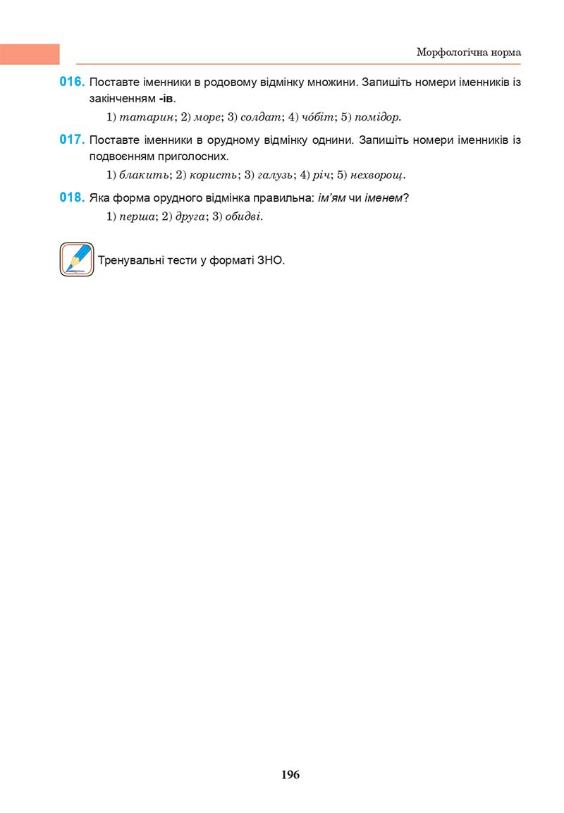 Сторінка 196 - Підручник Українська мова 10 клас І. П. Ющук 2018