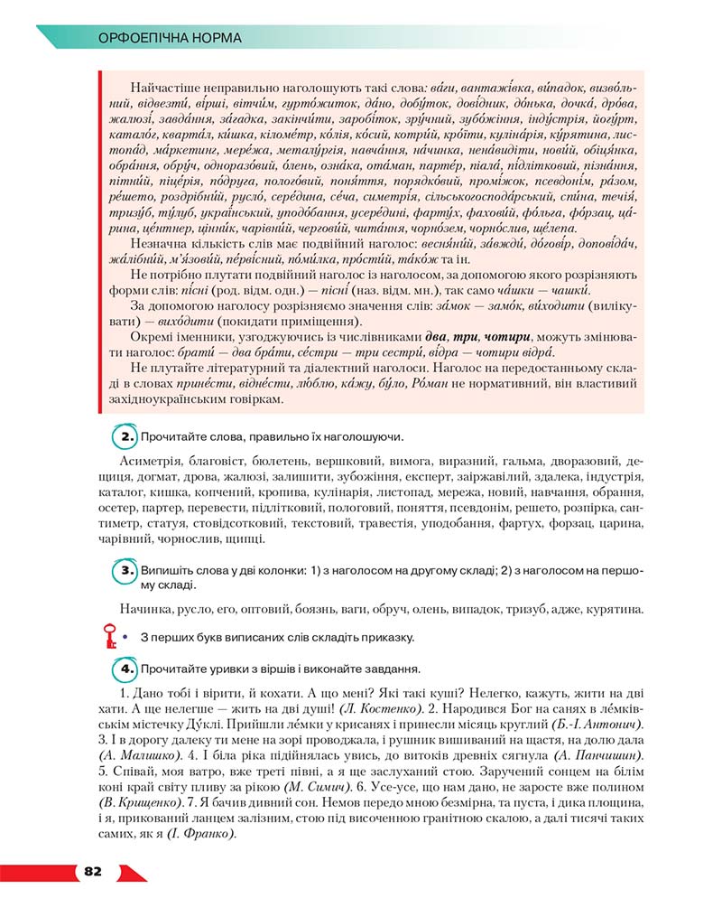 Сторінка 82 - Підручник Українська мова 10 клас О. М. Авраменко 2018