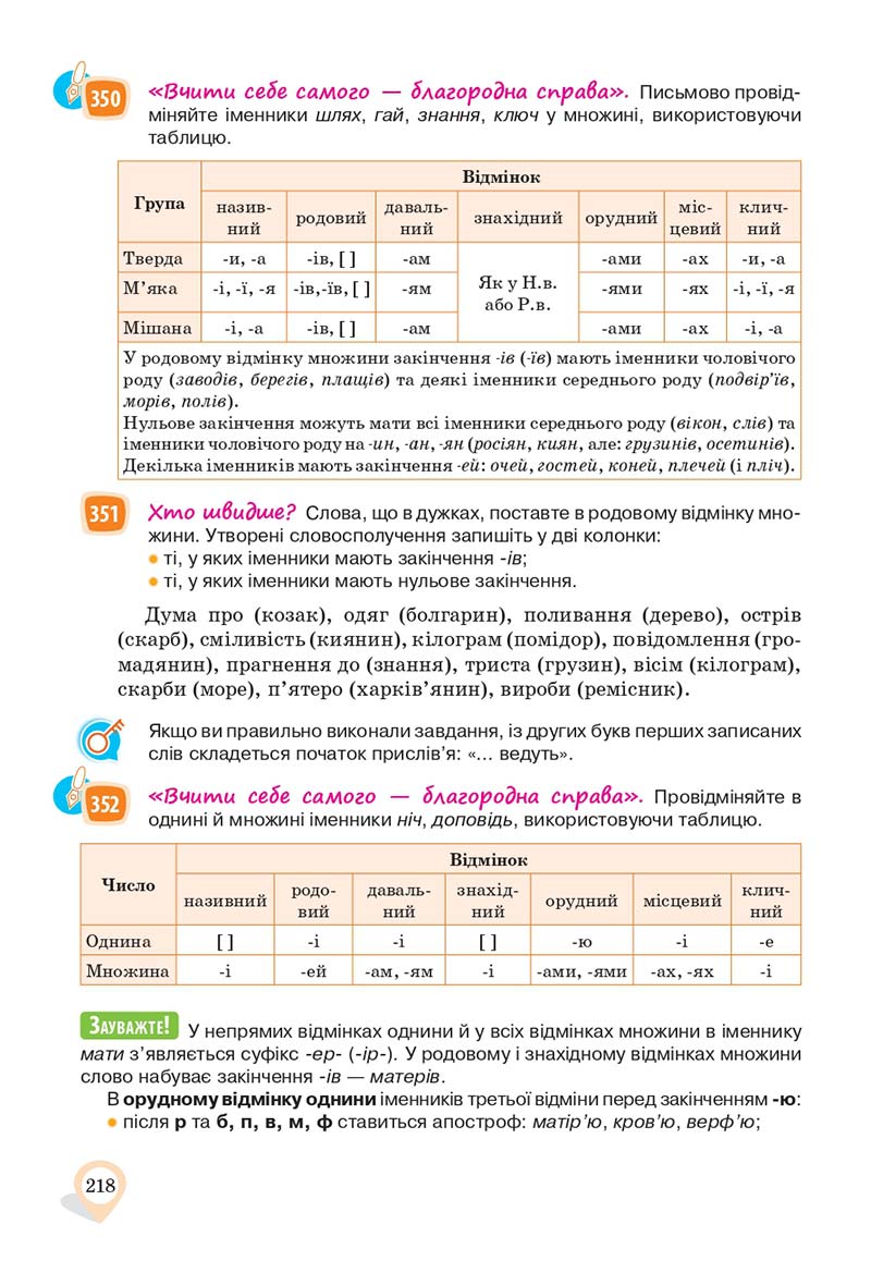 Сторінка 218 - Підручник Українська мова 10 клас А. А. Ворон, В. А. Солопенко 2018