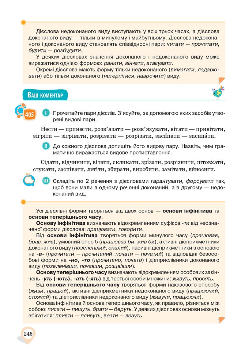 Сторінка 246 - Підручник Українська мова 10 клас А. А. Ворон, В. А. Солопенко 2018