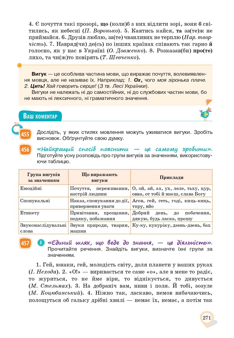 Сторінка 271 - Підручник Українська мова 10 клас А. А. Ворон, В. А. Солопенко 2018