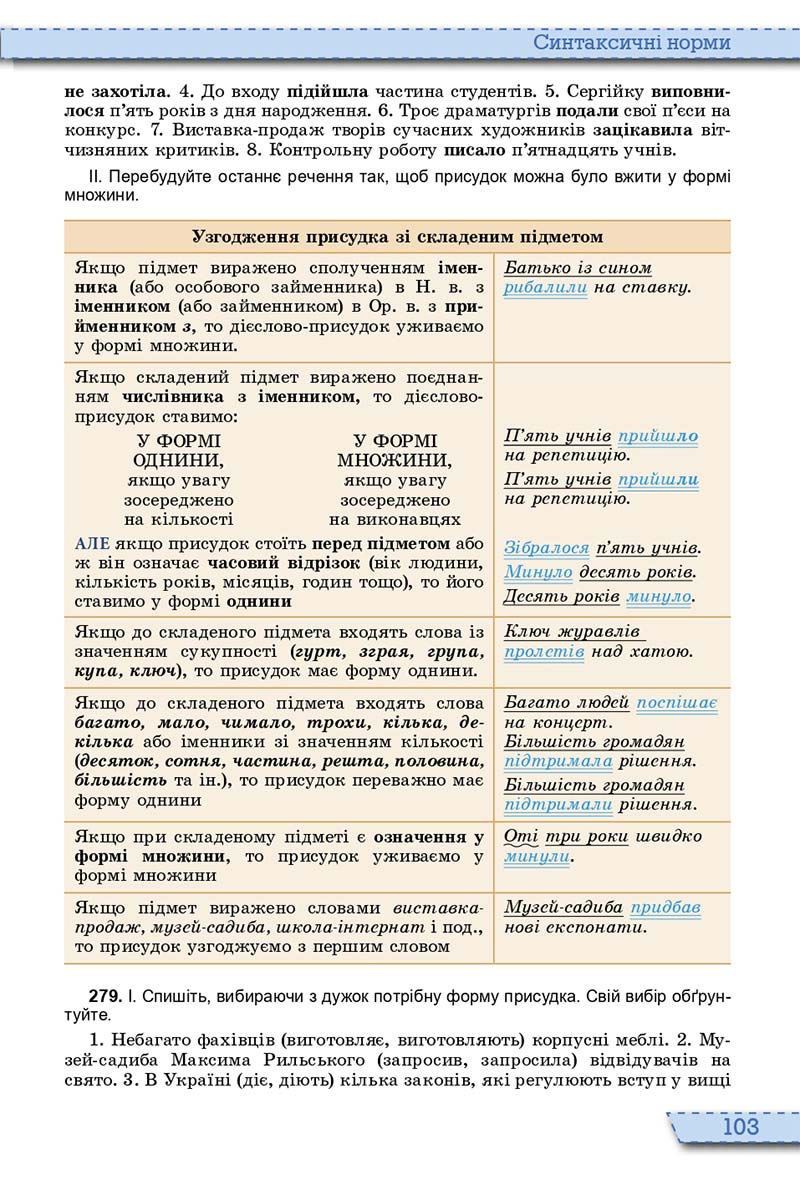 Сторінка 103 - Підручник Українська мова 10 клас О. В. Заболотний, В. В. Заболотний 2018  - Російська мова навчання