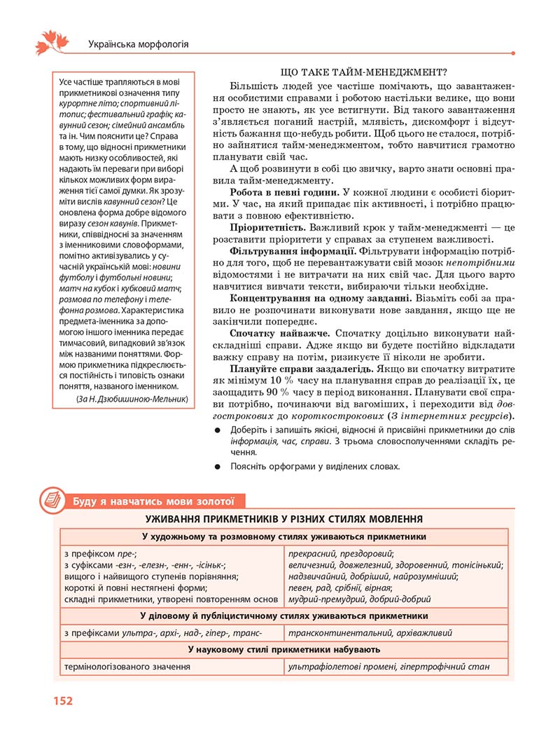 Сторінка 152 - Підручник Українська мова 10 клас С. О. Караман, О. М. Горошкіна, О. В. Караман 2018 - Профільний рівень