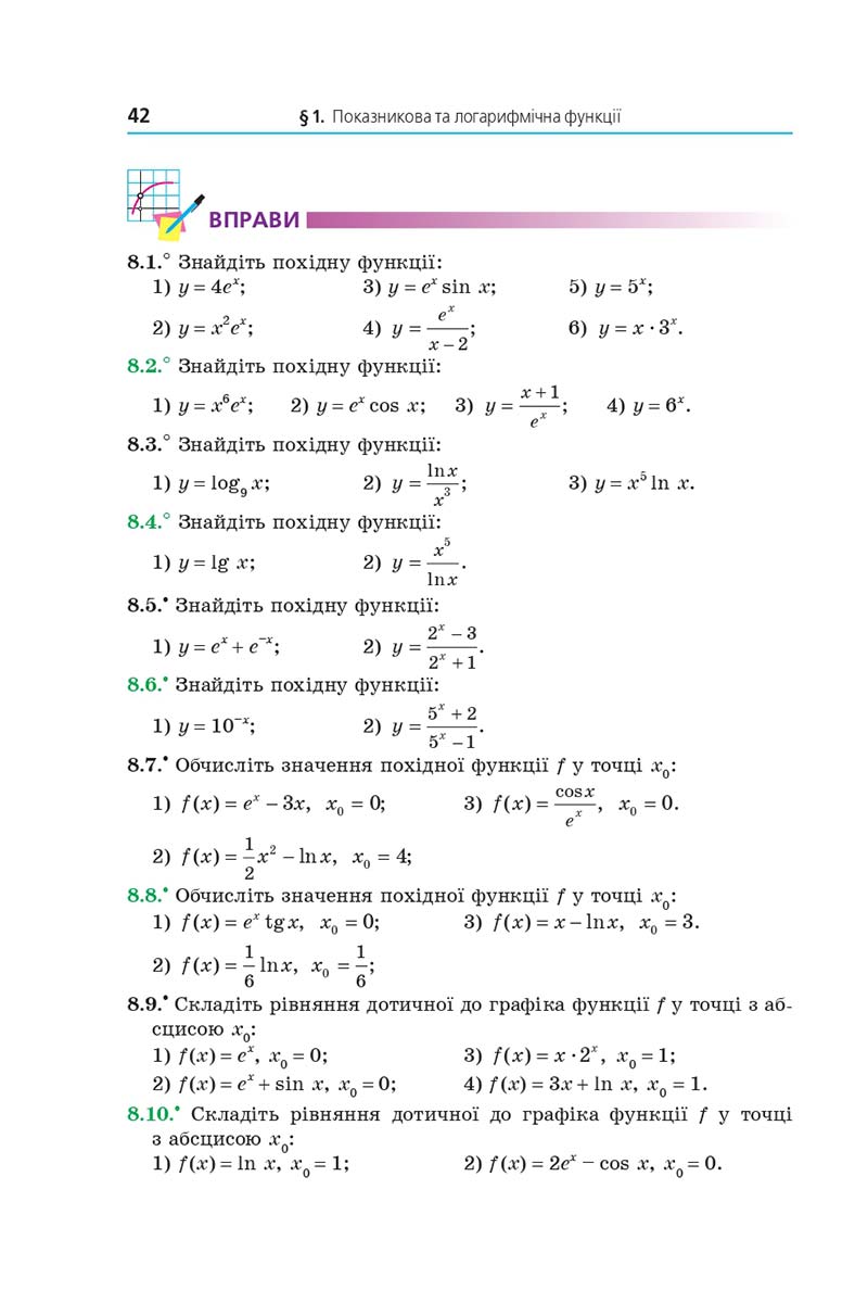 Сторінка 42 - Підручник Математика 11 клас Мерзляк 2019 - Рівень стандарту