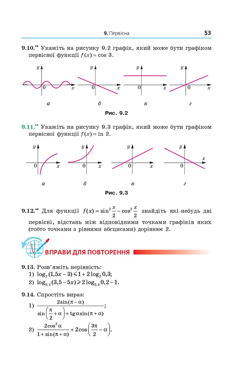 Сторінка 53 - Підручник Математика 11 клас Мерзляк 2019 - Рівень стандарту