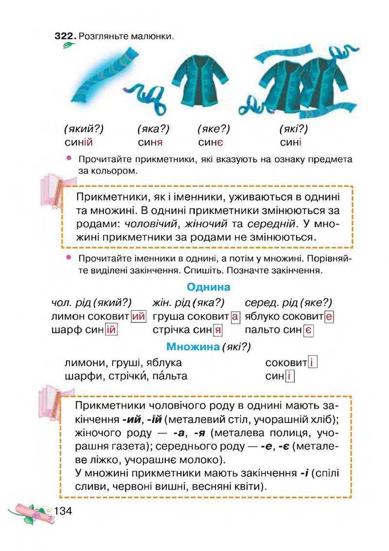 Сторінка 134 - Підручник Українська мова 3 клас М.Д. Захарійчук, А.І. Мовчун 2013