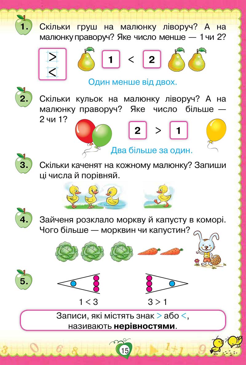 Сторінка 15 - Підручник Математика 1 клас Н. П. Листопад 2018