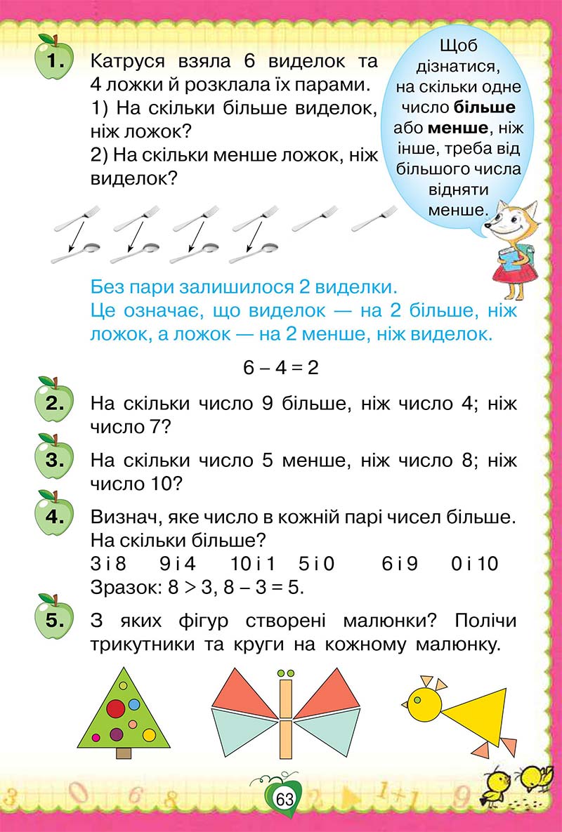 Сторінка 63 - Підручник Математика 1 клас Н. П. Листопад 2018