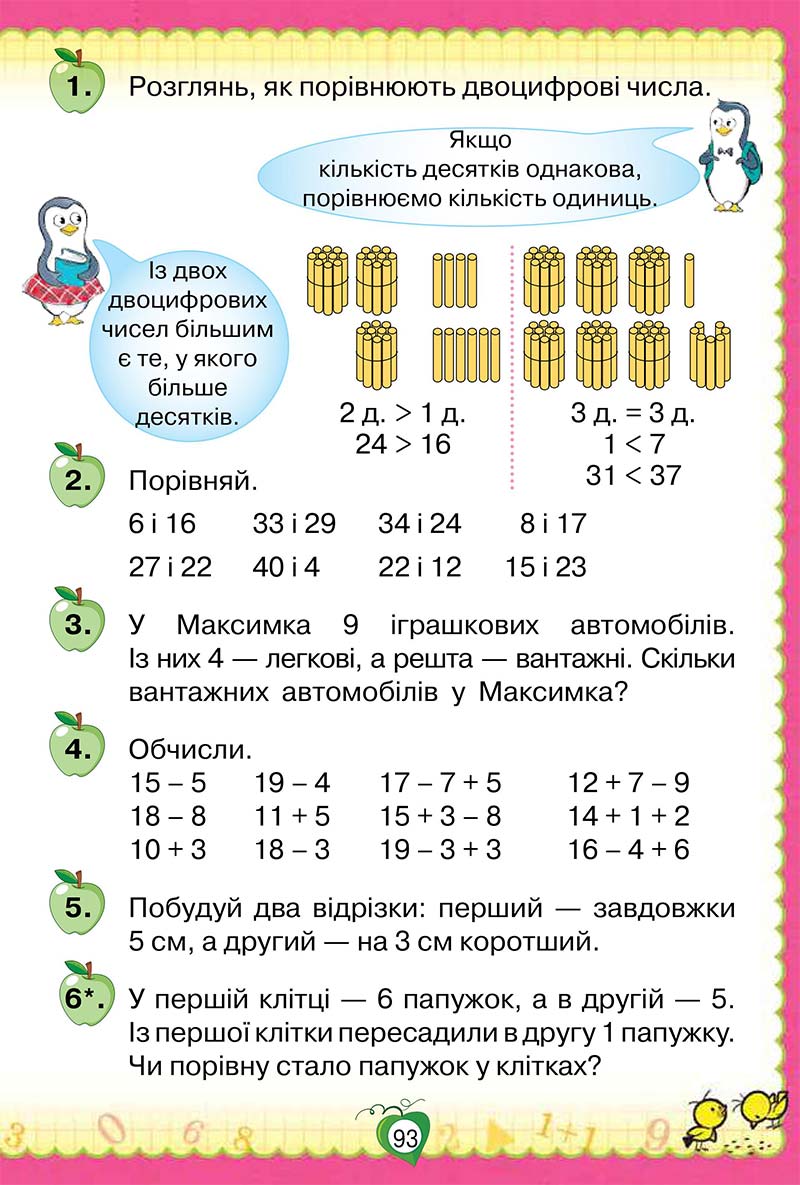 Сторінка 93 - Підручник Математика 1 клас Н. П. Листопад 2018