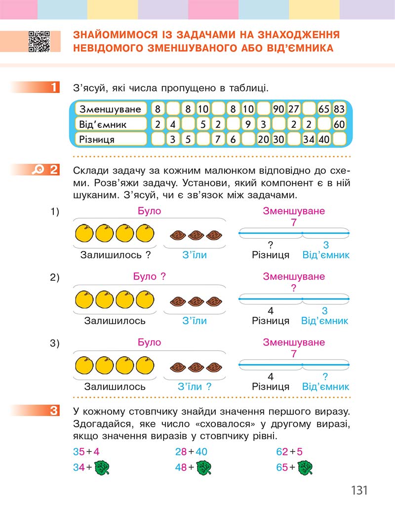 Сторінка 131 - Підручник Математика 1 клас С. О. Скворцова, О. В. Онопрієнко 2018