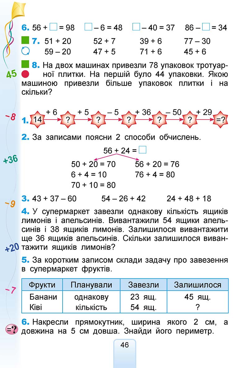 Сторінка 46 - Підручник Математика 2 клас Г. П. Лишенко 2019