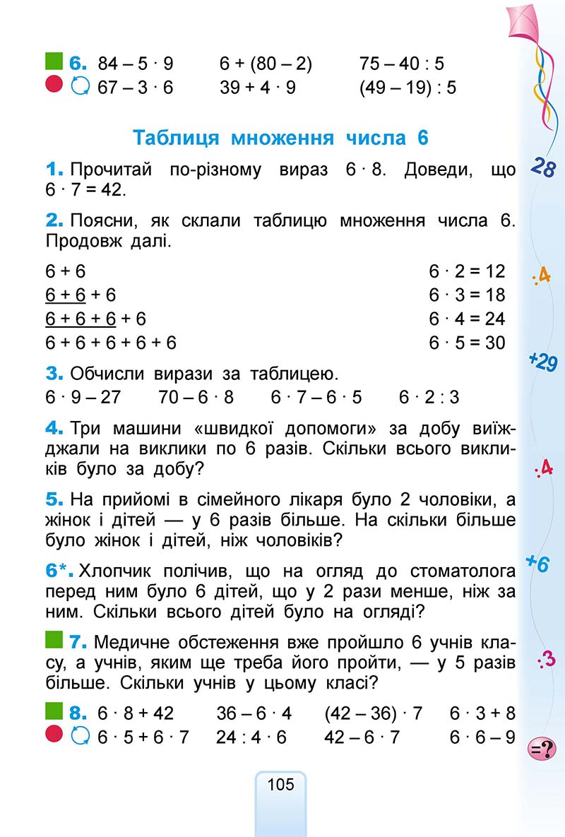 Сторінка 105 - Підручник Математика 2 клас Г. П. Лишенко 2019