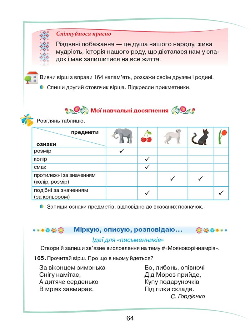 Сторінка 64 - Підручник Українська мова та читання 2 клас М. Д. Захарійчук 2019 - 1 частина