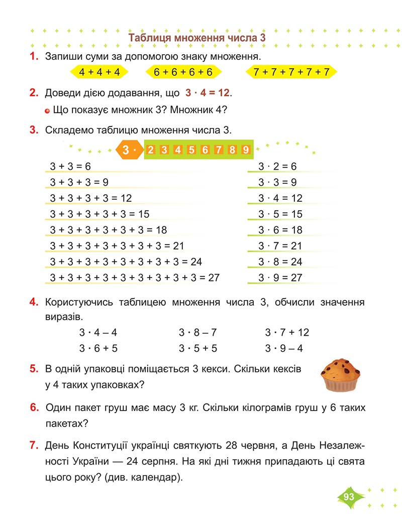 Сторінка 93 - Підручник Математика 2 клас М. В. Козак, О. П. Корчевська 2019