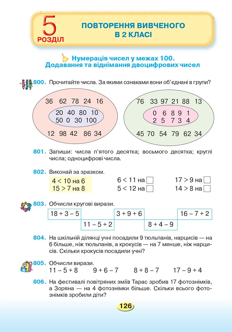 Сторінка 126 - Підручник Математика 2 клас Л. В. Оляницька 2019