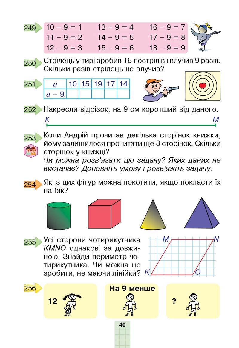 Сторінка 40 - Підручник Математика 2 клас Н. О. Будна, М. В. Беденко 2019