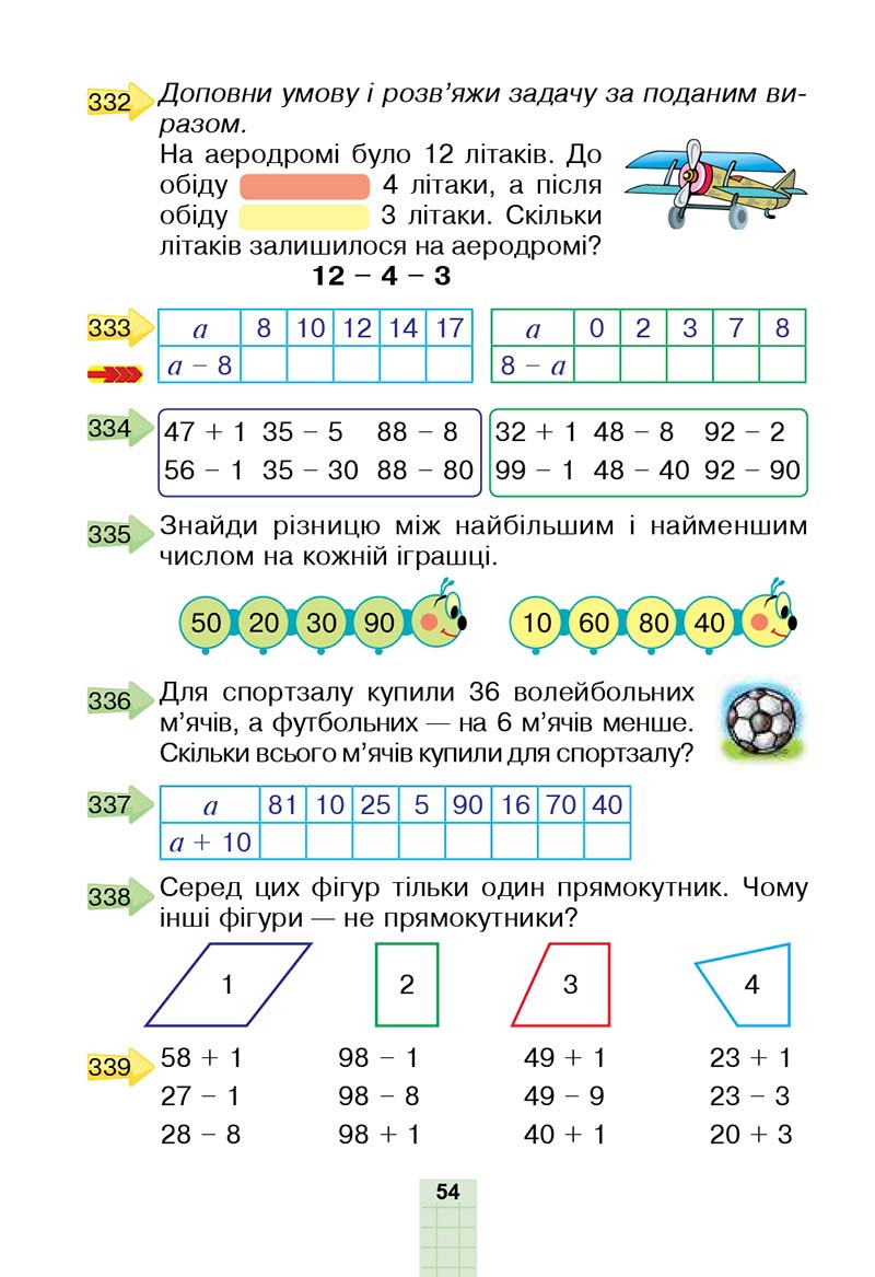 Сторінка 54 - Підручник Математика 2 клас Н. О. Будна, М. В. Беденко 2019