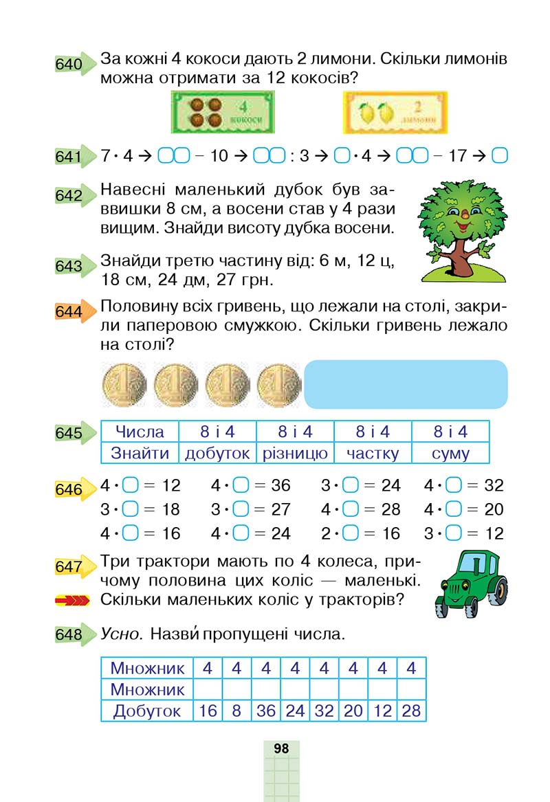 Сторінка 98 - Підручник Математика 2 клас Н. О. Будна, М. В. Беденко 2019
