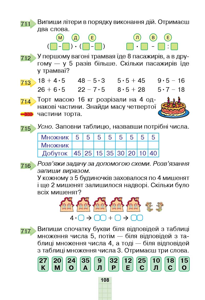 Сторінка 108 - Підручник Математика 2 клас Н. О. Будна, М. В. Беденко 2019