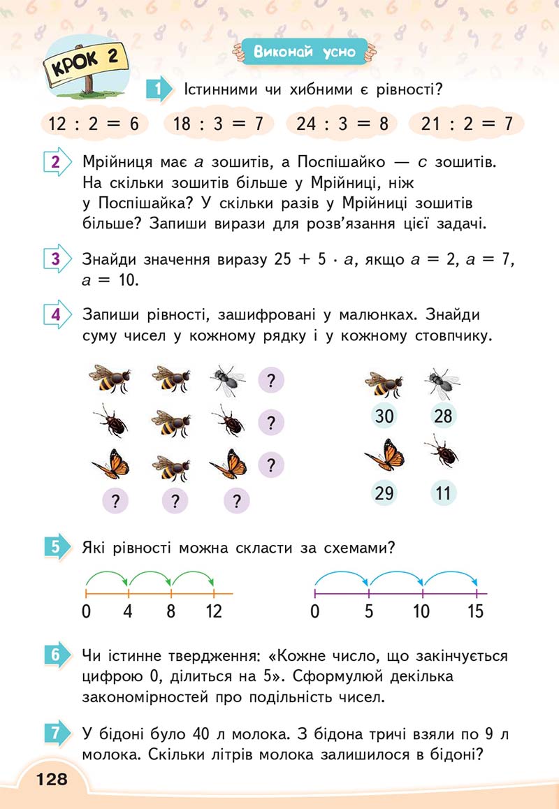 Сторінка 128 - Підручник Математика 2 клас В. Г. Бевз, Д. В. Васильєва 2019