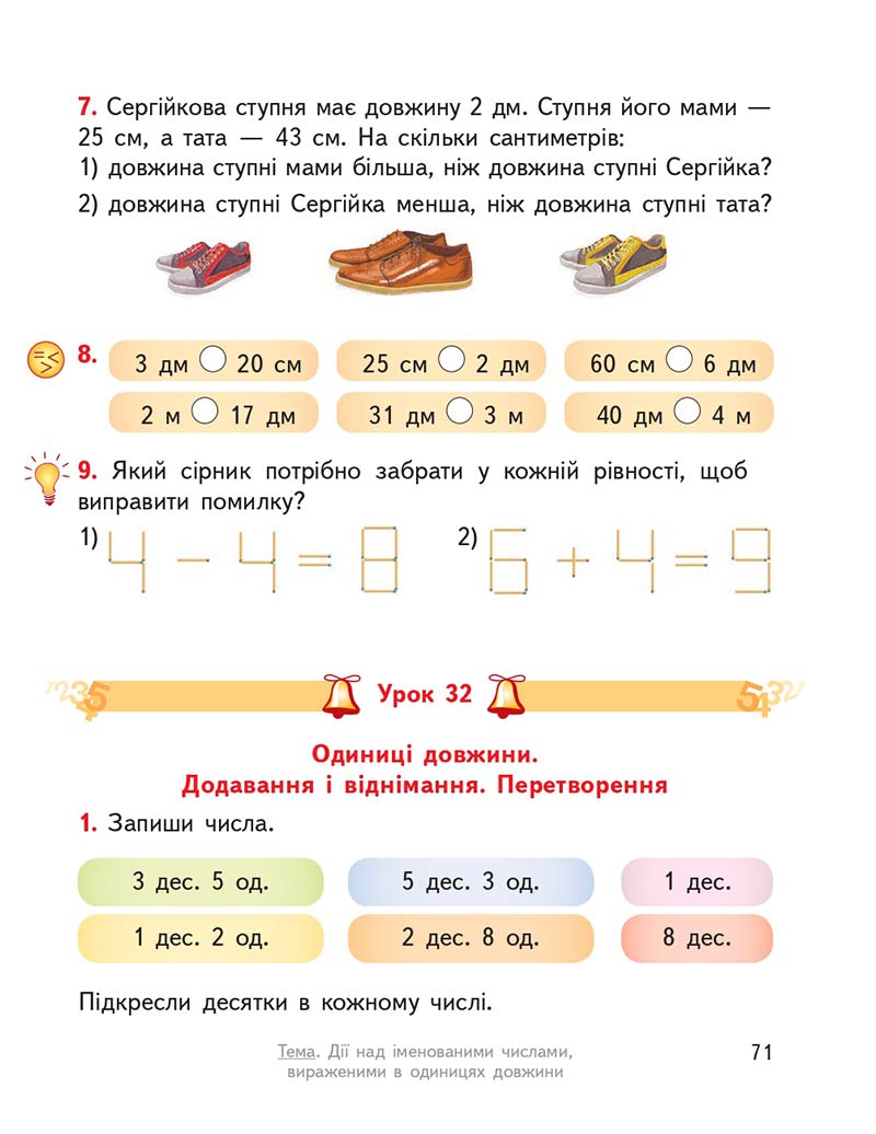 Сторінка 71 - Підручник Математика 2 клас О. М. Гісь, І. В. Філяк 2019