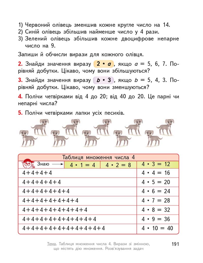Сторінка 191 - Підручник Математика 2 клас О. М. Гісь, І. В. Філяк 2019
