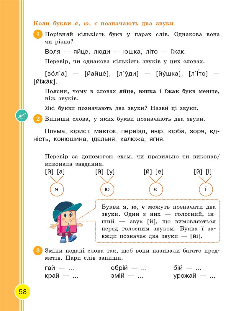 Сторінка 58 - Українська мова та читання 2 клас Тимченко 2019 - 1 частина