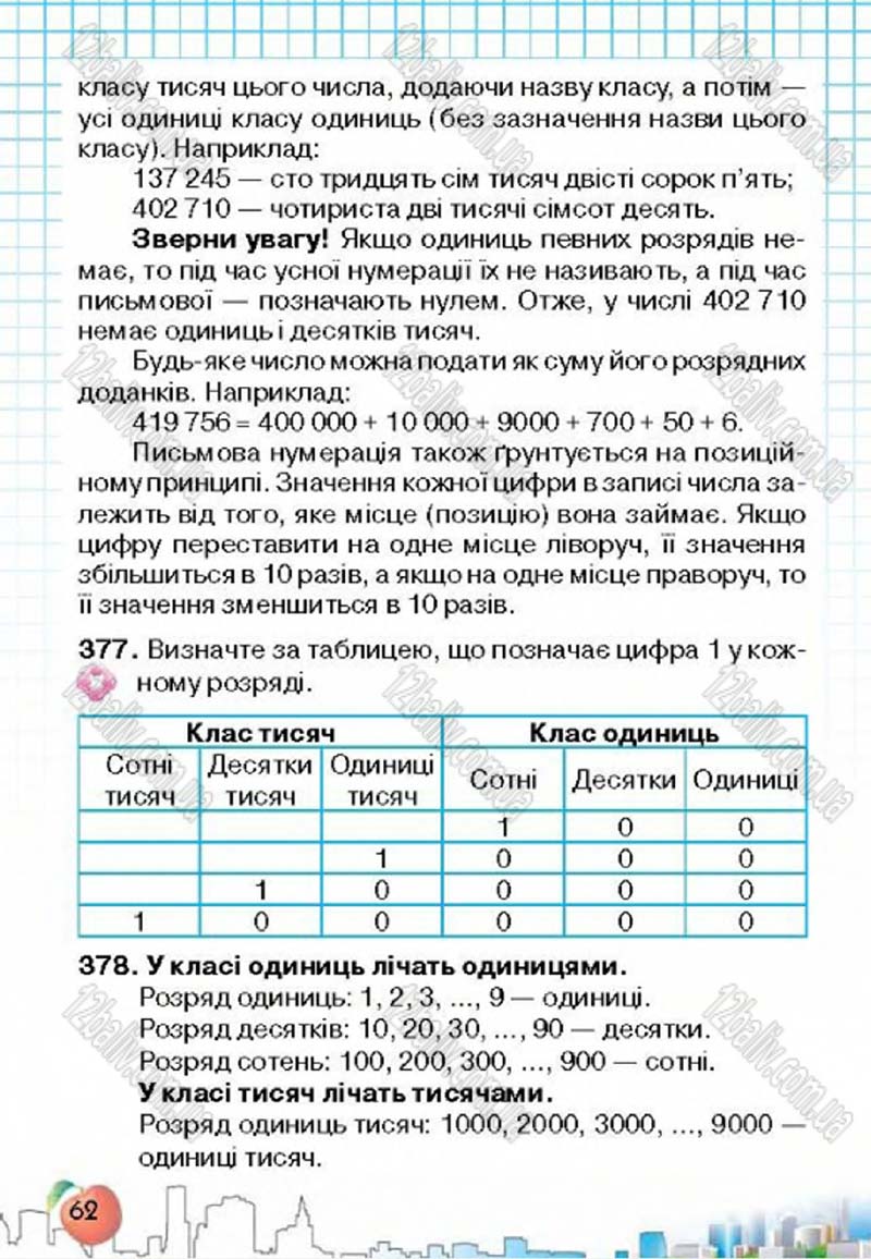 Сторінка 62 - Підручник Математика 4 клас Л.В. Оляницька 2015