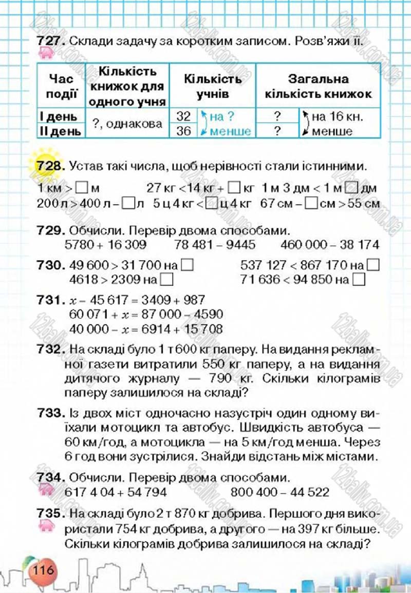 Сторінка 116 - Підручник Математика 4 клас Л.В. Оляницька 2015