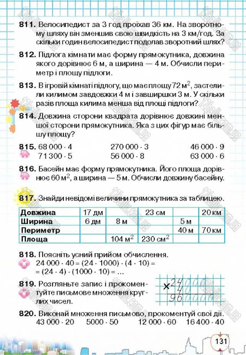 Сторінка 131 - Підручник Математика 4 клас Л.В. Оляницька 2015