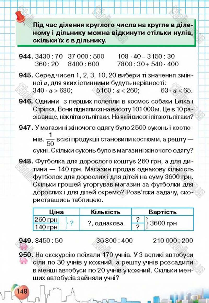 Сторінка 148 - Підручник Математика 4 клас Л.В. Оляницька 2015