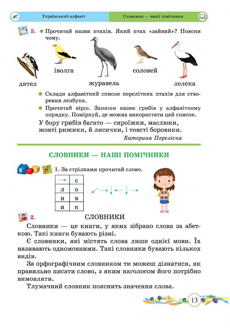 Сторінка 13 - Підручник Українська мова та читання 2 клас Г. М. Сапун, О. Д. Придаток 2019 - 1 частина