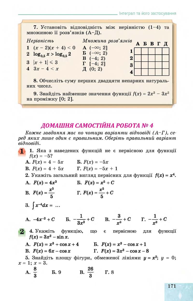 Сторінка 171 - Підручник Алгебра 11 клас О. С. Істер, О. В. Єргіна 2019 - Профільний рівень