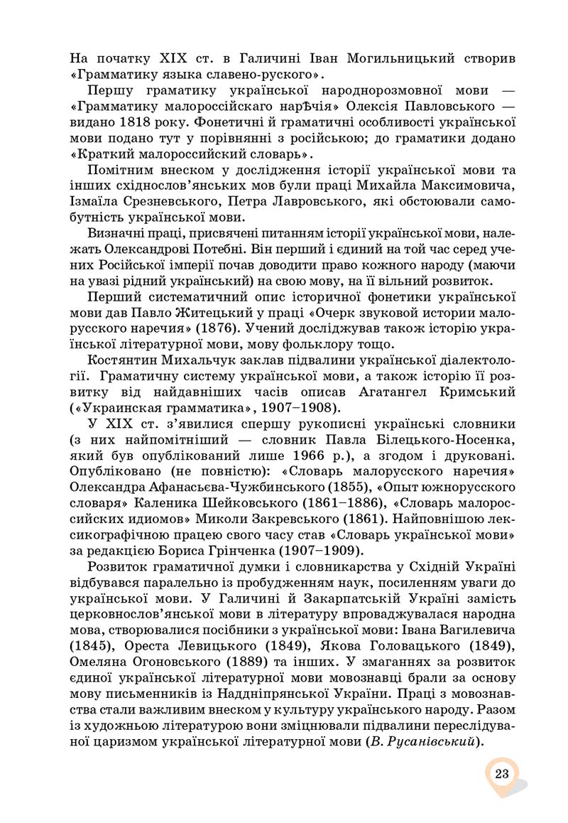 Сторінка 23 - Підручник Українська мова 11 клас А. А. Ворон, В. А. Солопенко 2019