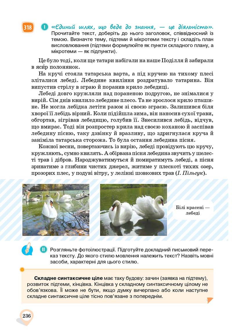 Сторінка 236 - Підручник Українська мова 11 клас А. А. Ворон, В. А. Солопенко 2019