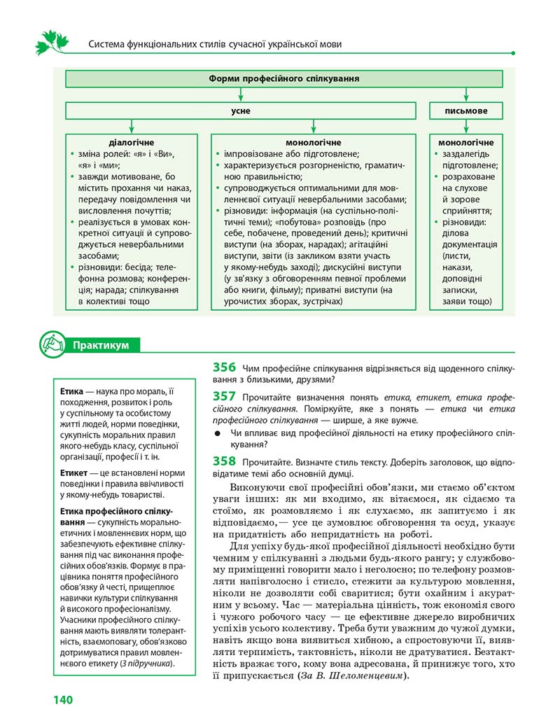 Сторінка 140 - Підручник Українська мова 11 клас С. О. Караман, О. М. Горошкіна, О. В. Караман, Л. О. Попова 2019