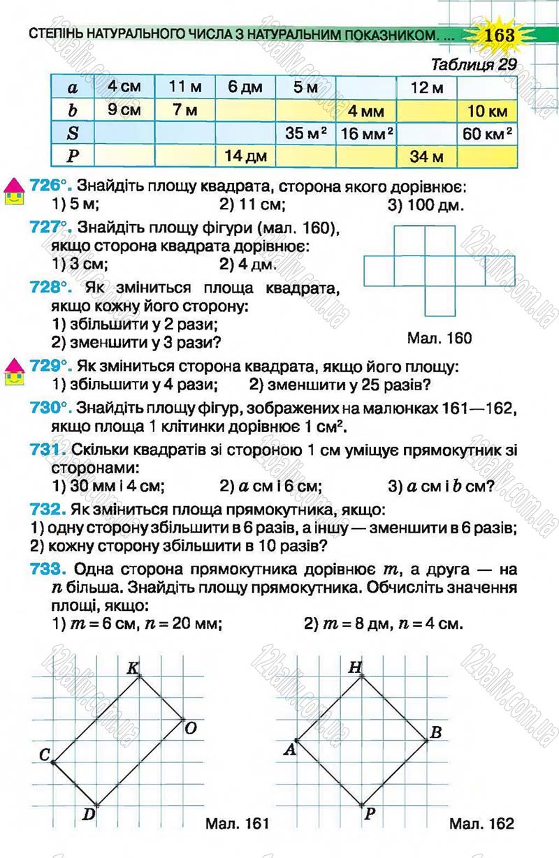 Сторінка 163 - Підручник Математика 5 клас Н.А. Тарасенкова, І.М. Богатирьова, О.П. Бочко, О.М. Коломієць, З.О. Сердюк 2013