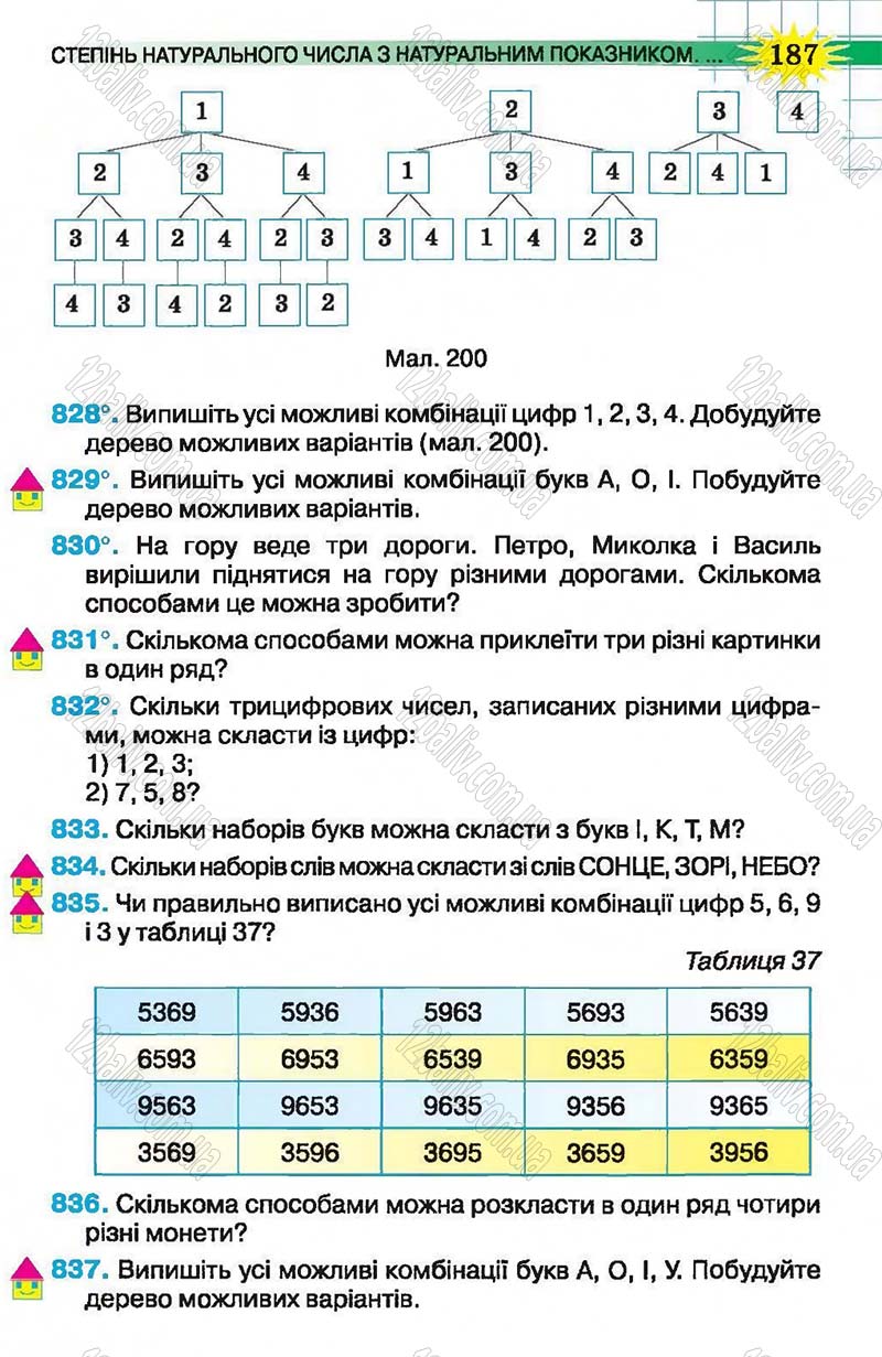Сторінка 187 - Підручник Математика 5 клас Н.А. Тарасенкова, І.М. Богатирьова, О.П. Бочко, О.М. Коломієць, З.О. Сердюк 2013