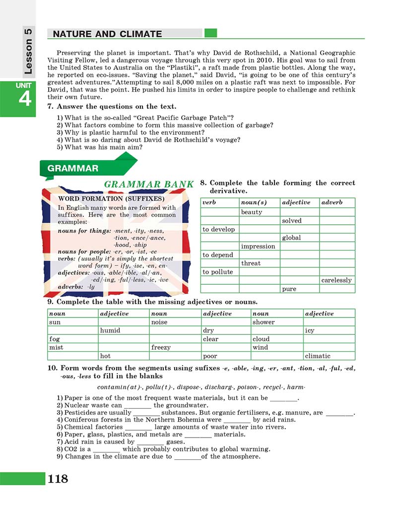 Сторінка 118 - Підручник Англійська мова 10 клас М. А. Нерсисян, А. О. Піроженко 2018