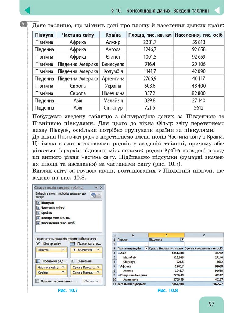Сторінка 57 - Підручник Інформатика 10 клас Бондаренко 2018 - Рівень стандарту